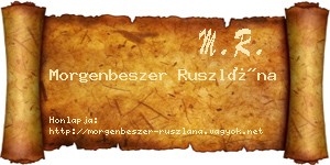 Morgenbeszer Ruszlána névjegykártya